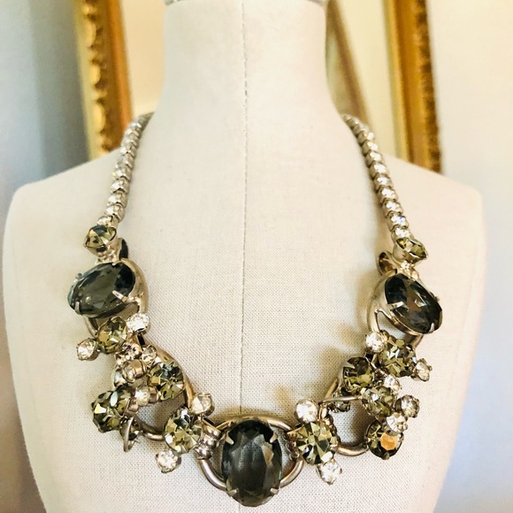 Vintage Juliana Grey Rhinestone 5 Link Necklace - Picture 15 of 16
